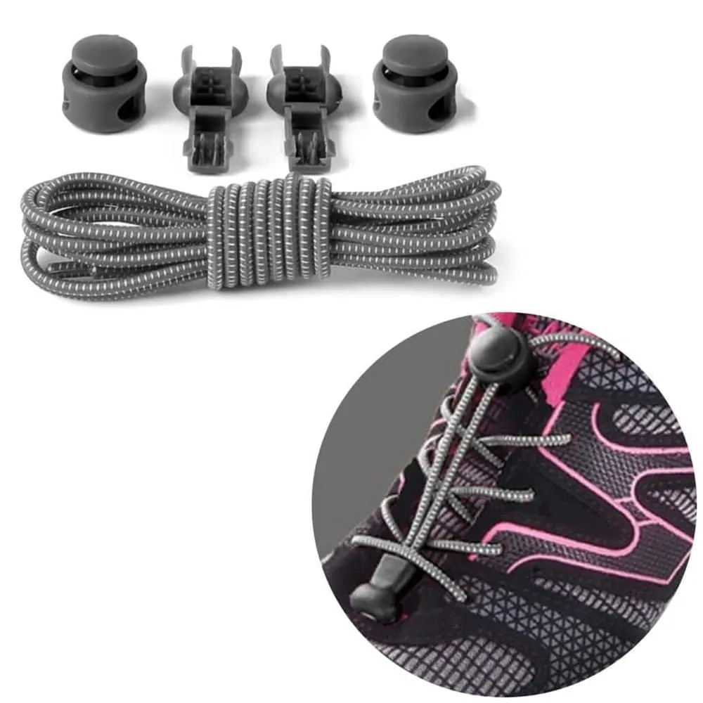 2 Speed Laces Elastic No Tie Shoelaces - Black and Blue Combo