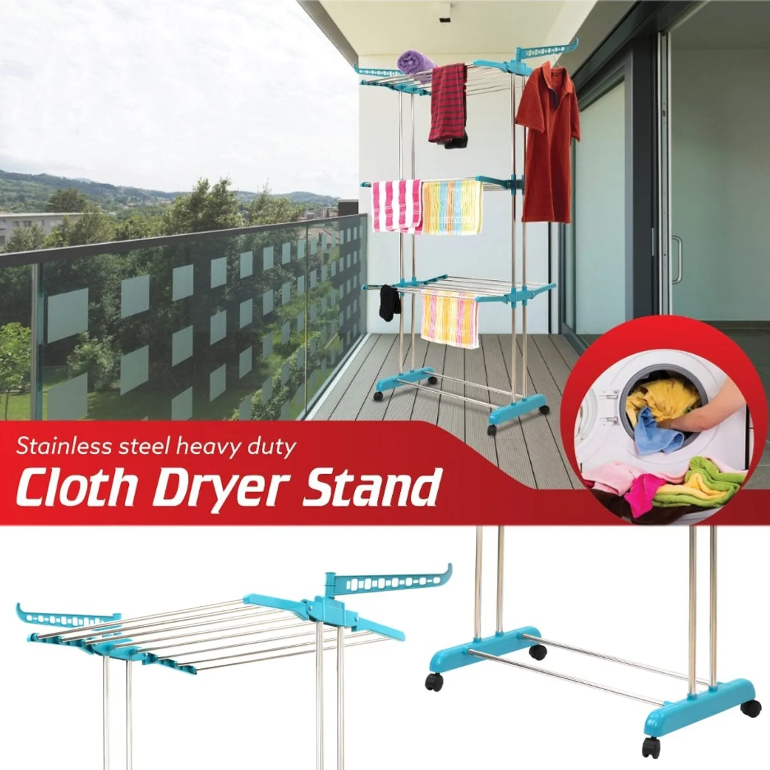 4685 Stackable 3 Layer Folding Clothes Rack