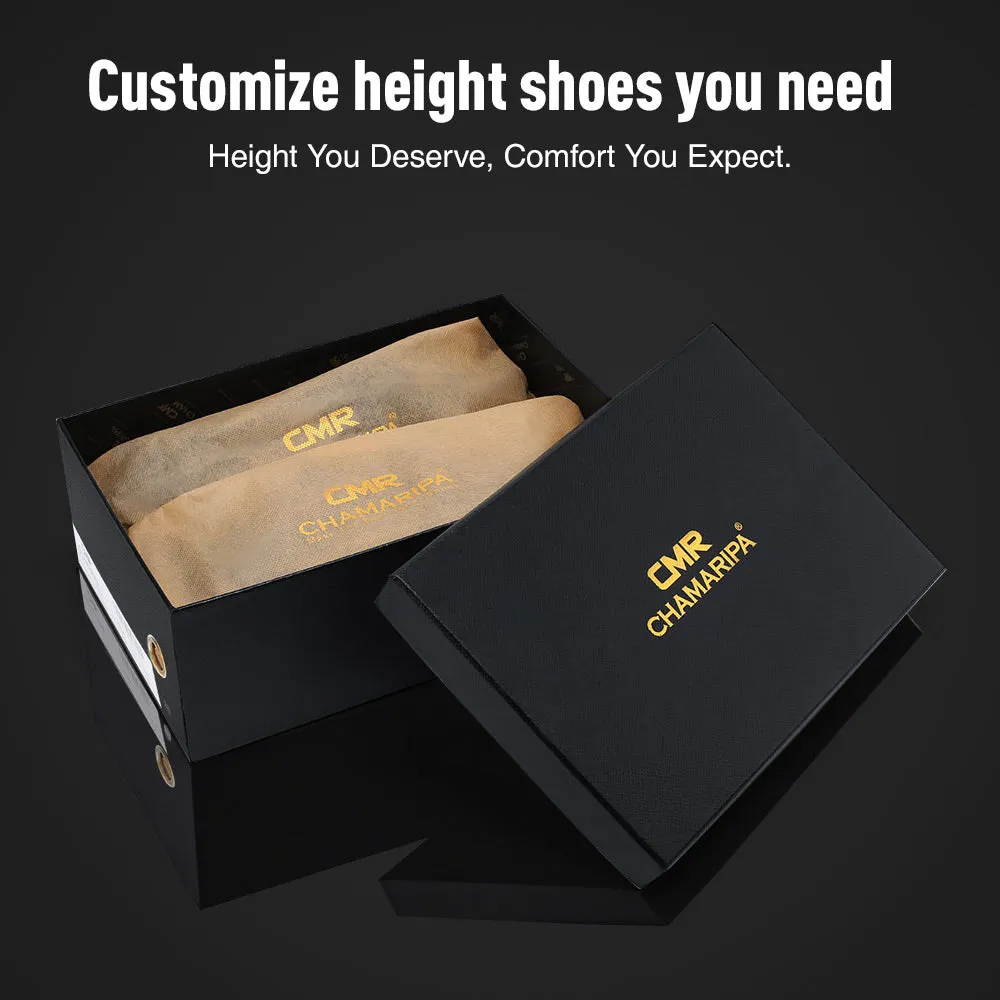 6CM/2.36 Inches CMR CHAMARIPA Men's Elevate Sneakers Height Increasing Shoes White Leather Sneakers For Men