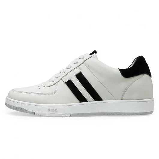 6CM/2.36 Inches CMR CHAMARIPA Men's Elevate Sneakers Height Increasing Shoes White Leather Sneakers For Men