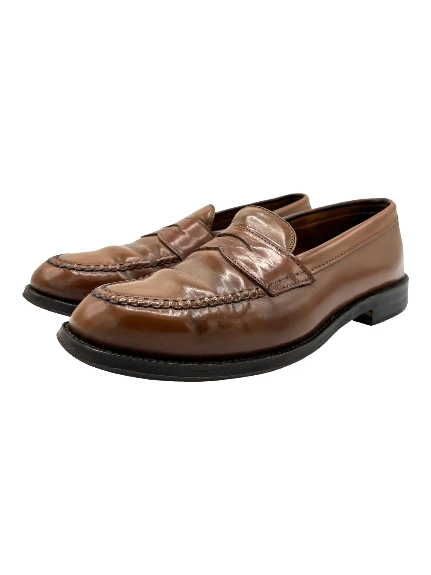 Alden Tan Shell Cordovan Penny Loafers