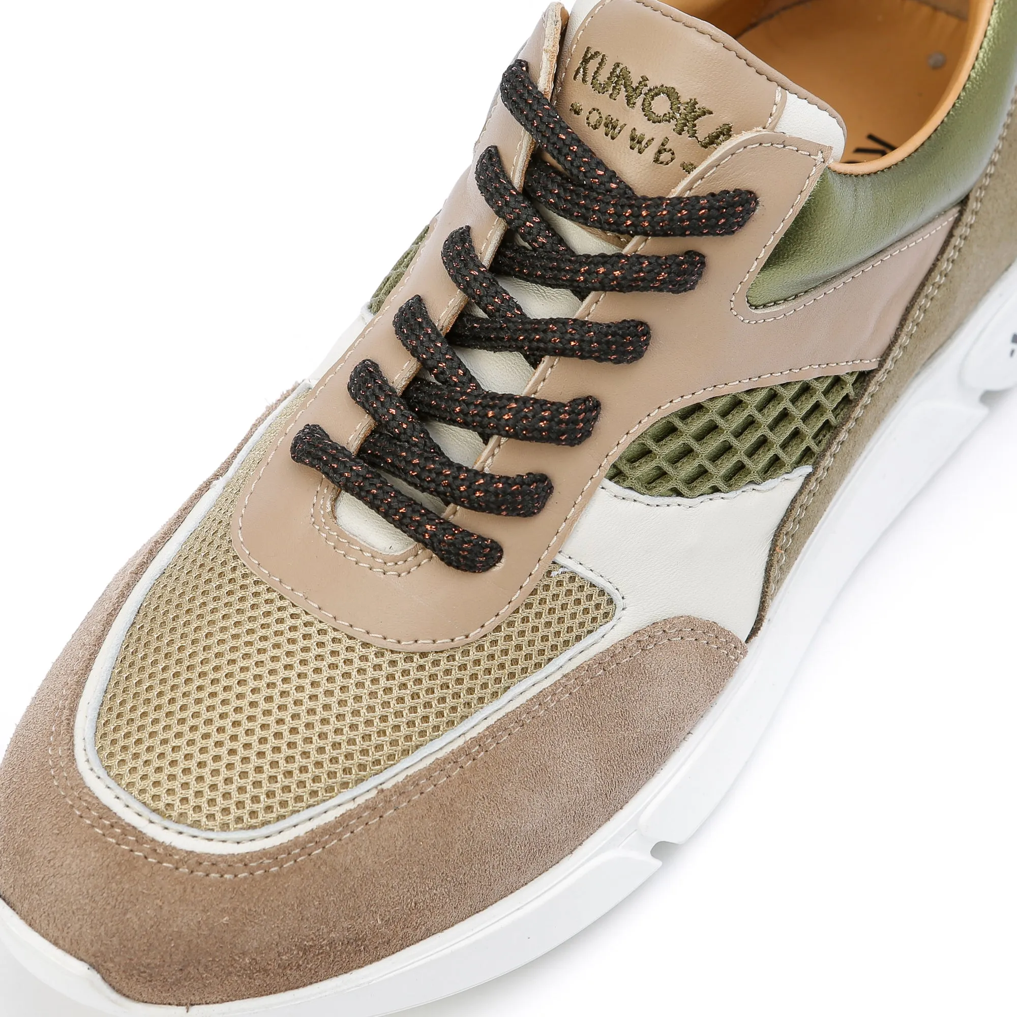 ARI platform sneaker - khaki and beige