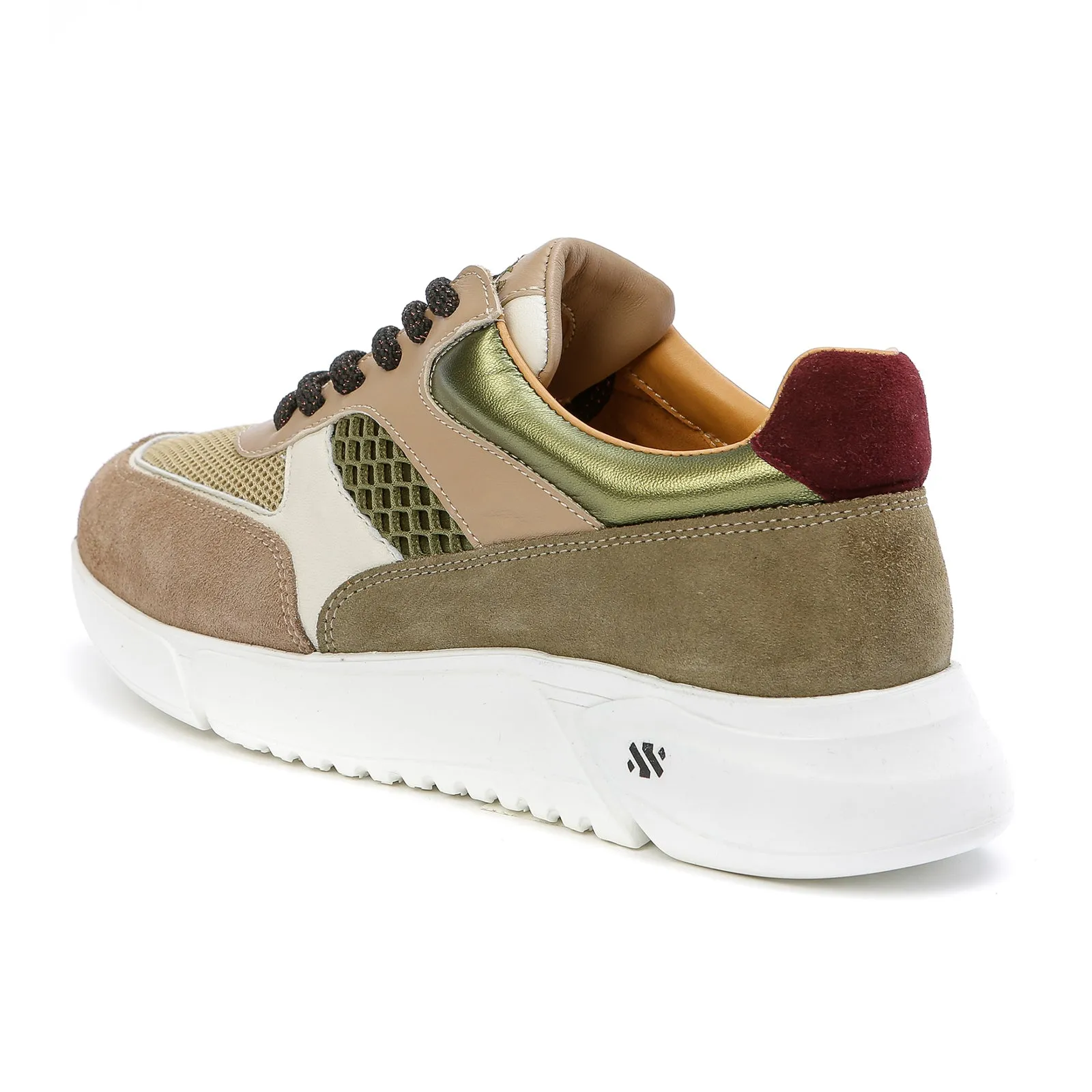 ARI platform sneaker - khaki and beige