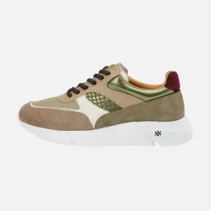 ARI platform sneaker - khaki and beige