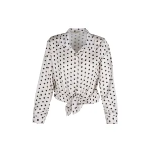 Astrid  Women's Woven Button-Up Shirt  Cream Dot