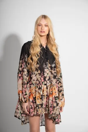 Astrid  Women's Woven Maxi Dress  Black Floral