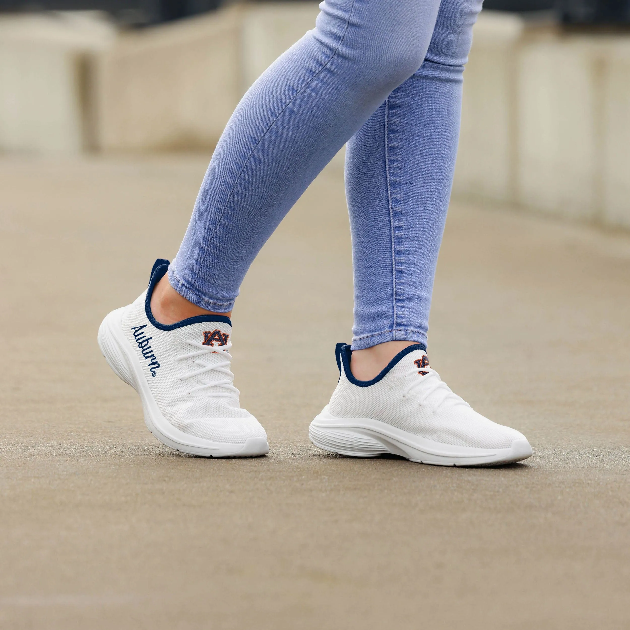 Auburn Tigers Womens Midsole White Sneaker