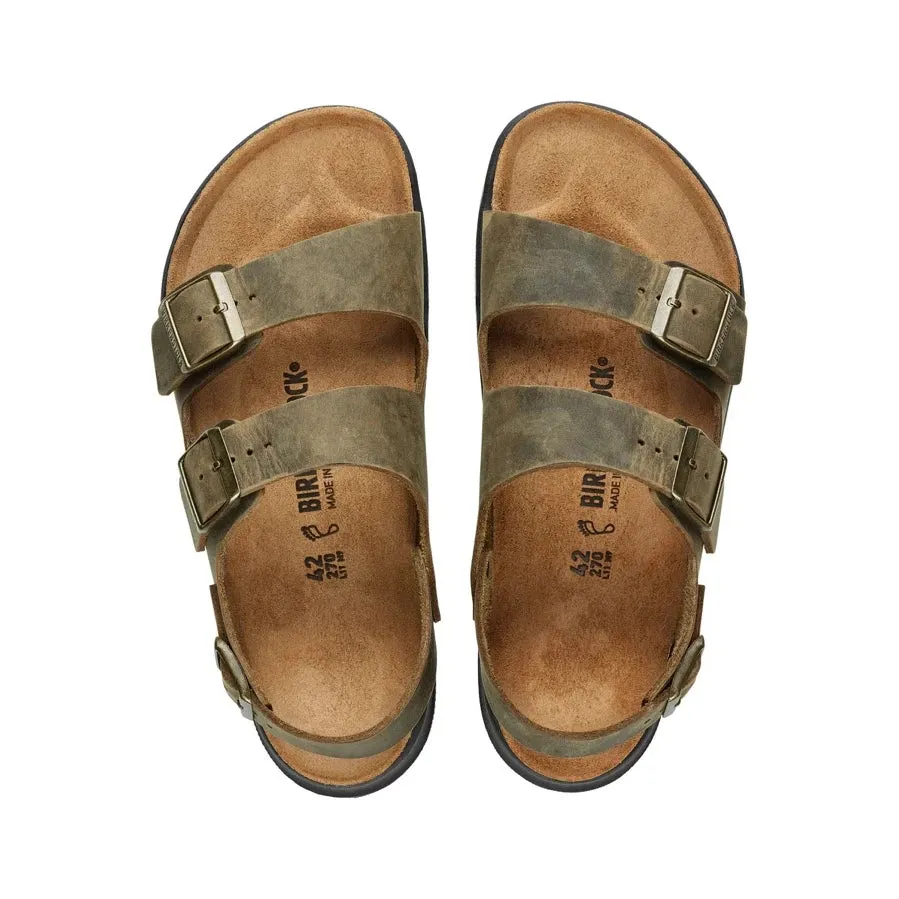 BIRKENSTOCK Milano Cross Town Khaki Waxy Leather