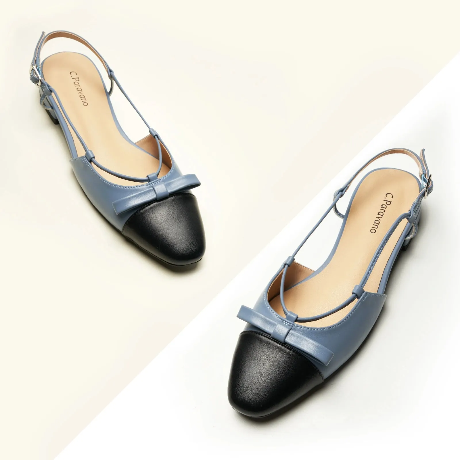 Bow Almond Toe Slingback Flats(Lena F) Social
