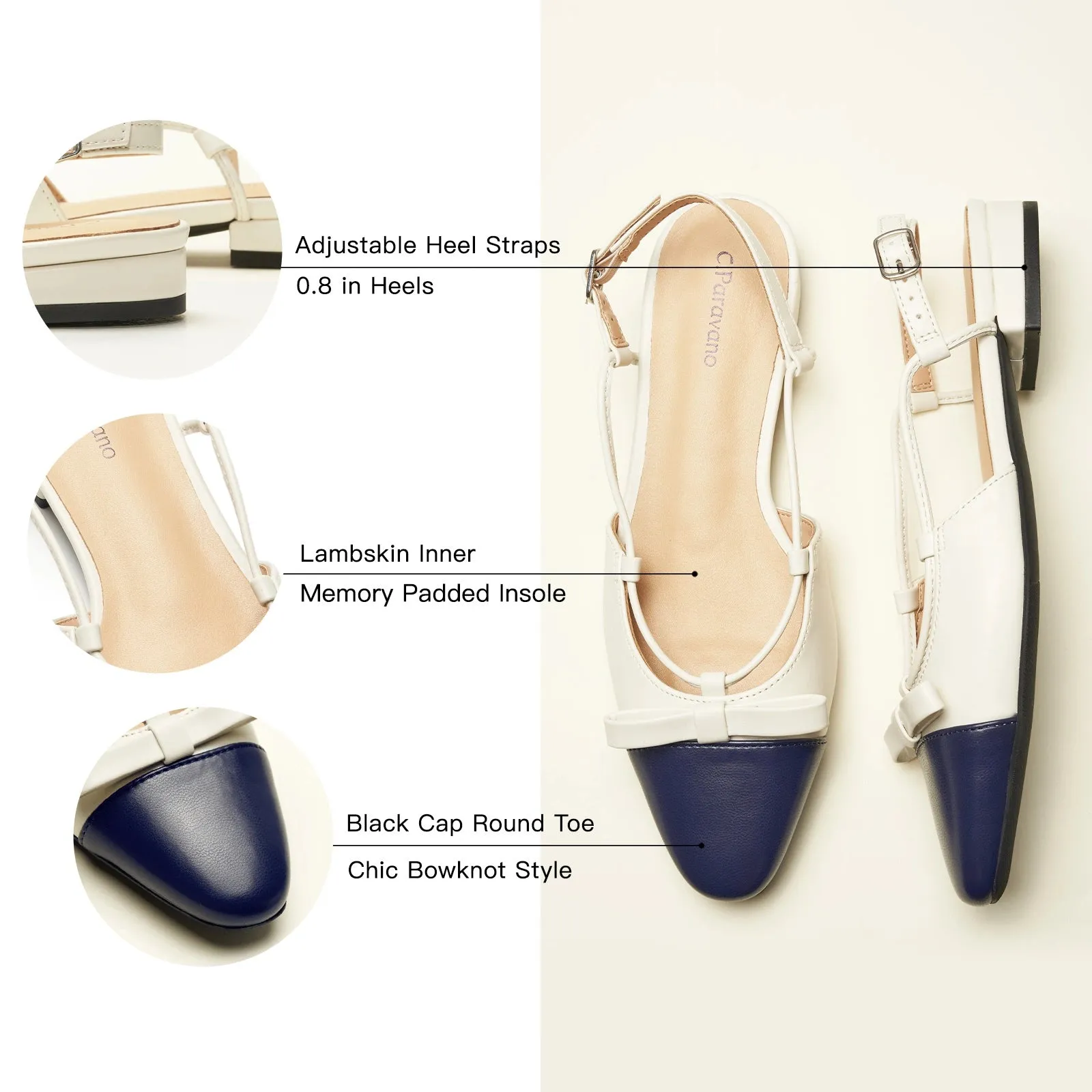 Bow Almond Toe Slingback Flats(Lena F) Social