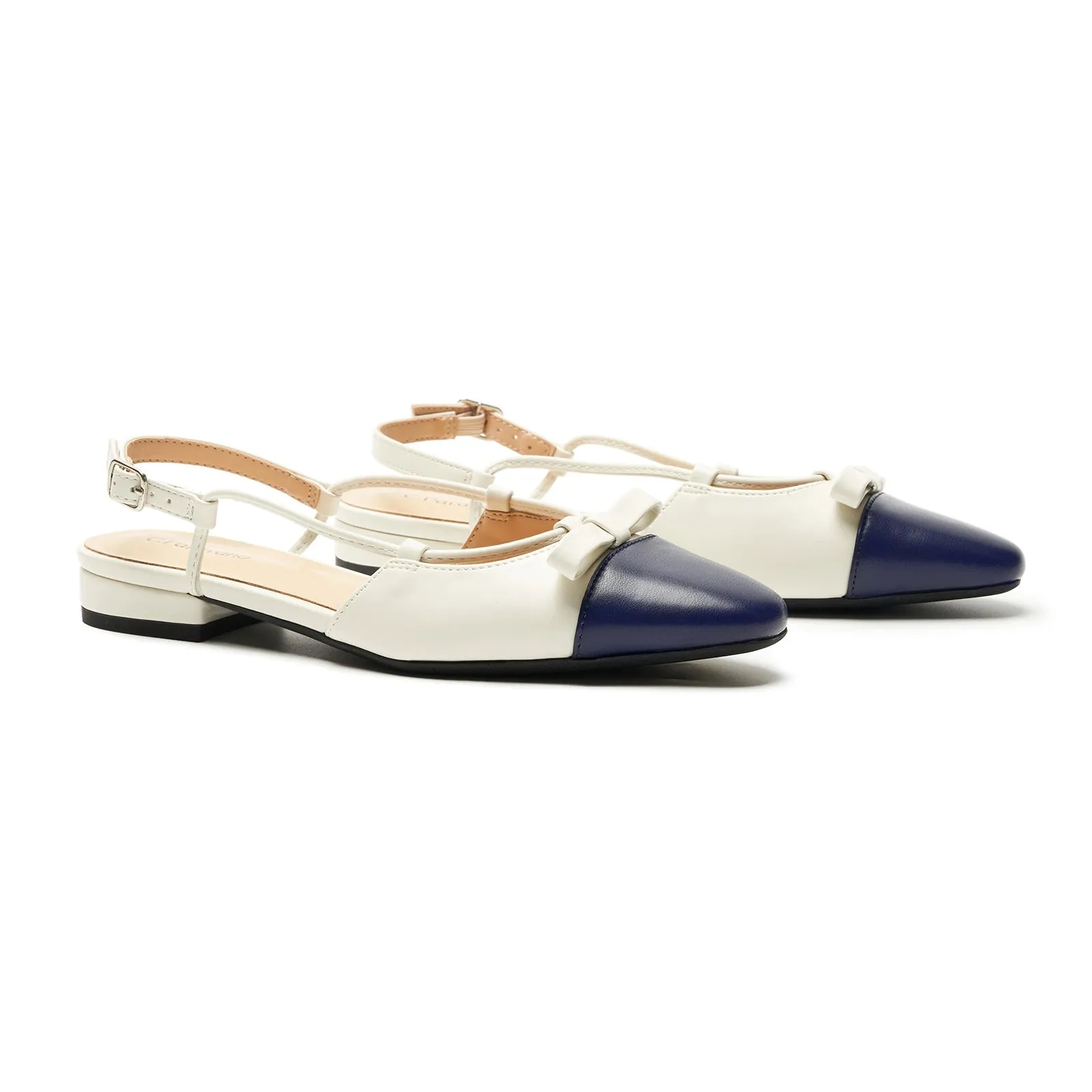 Bow Almond Toe Slingback Flats(Lena F) Social