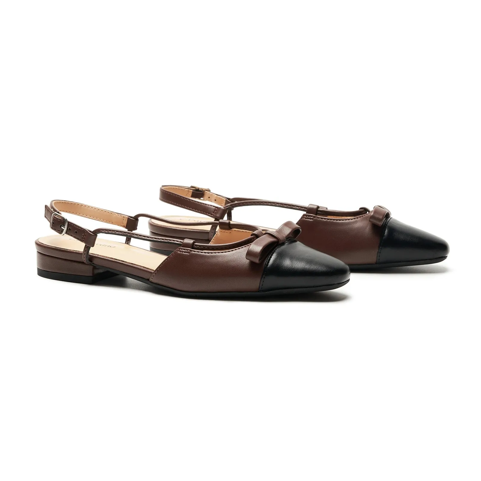 Bow Almond Toe Slingback Flats(Lena F) Social