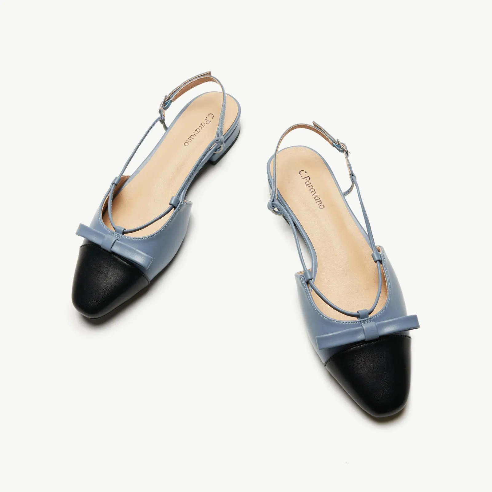 Bow Almond Toe Slingback Flats(Lena F) Social