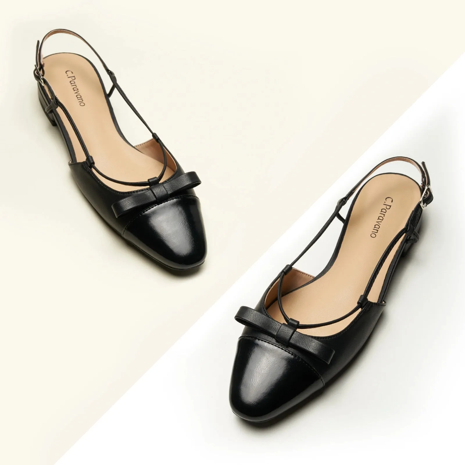 Bow Almond Toe Slingback Flats(Lena F) Social