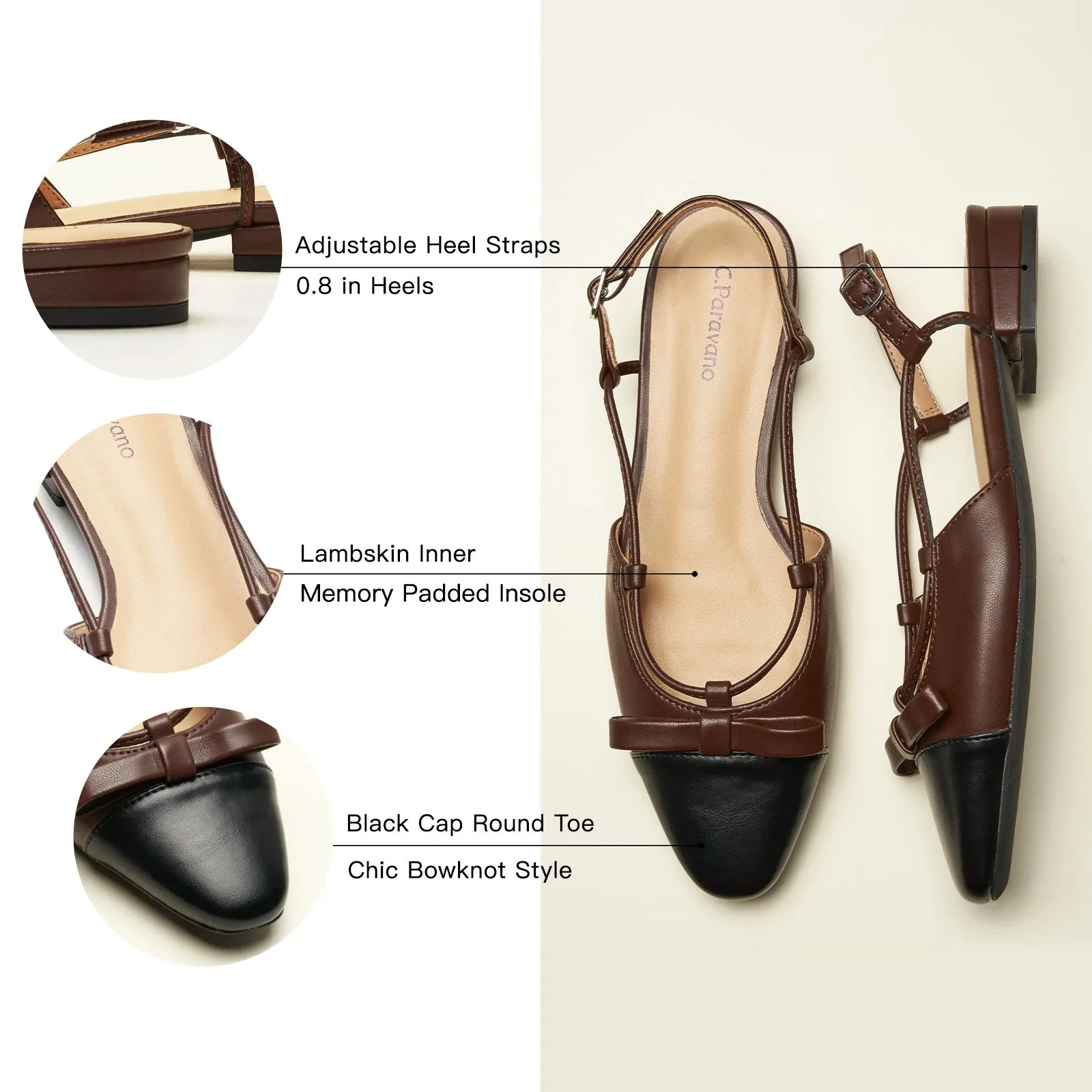 Bow Almond Toe Slingback Flats(Lena F) Social