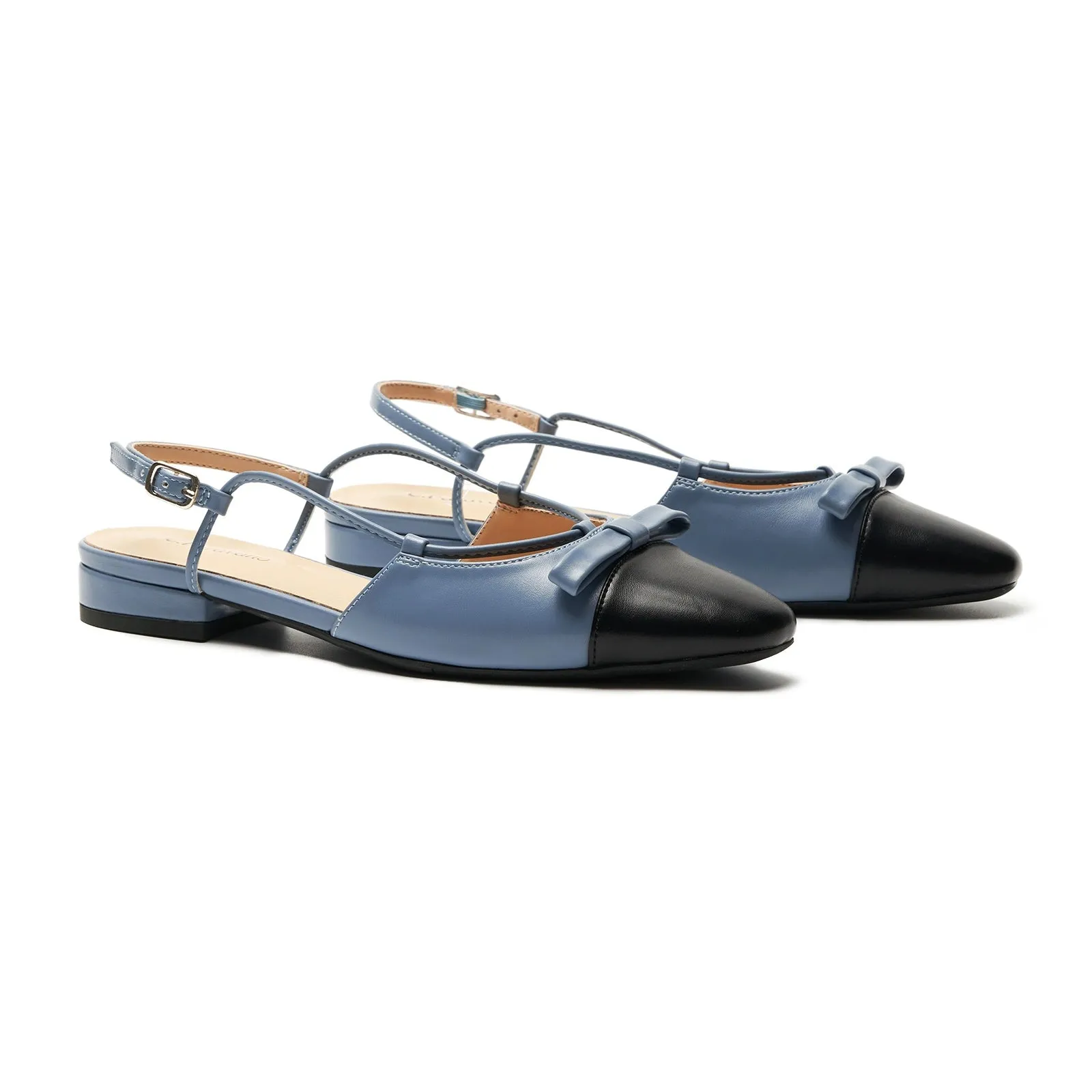 Bow Almond Toe Slingback Flats(Lena F) Social