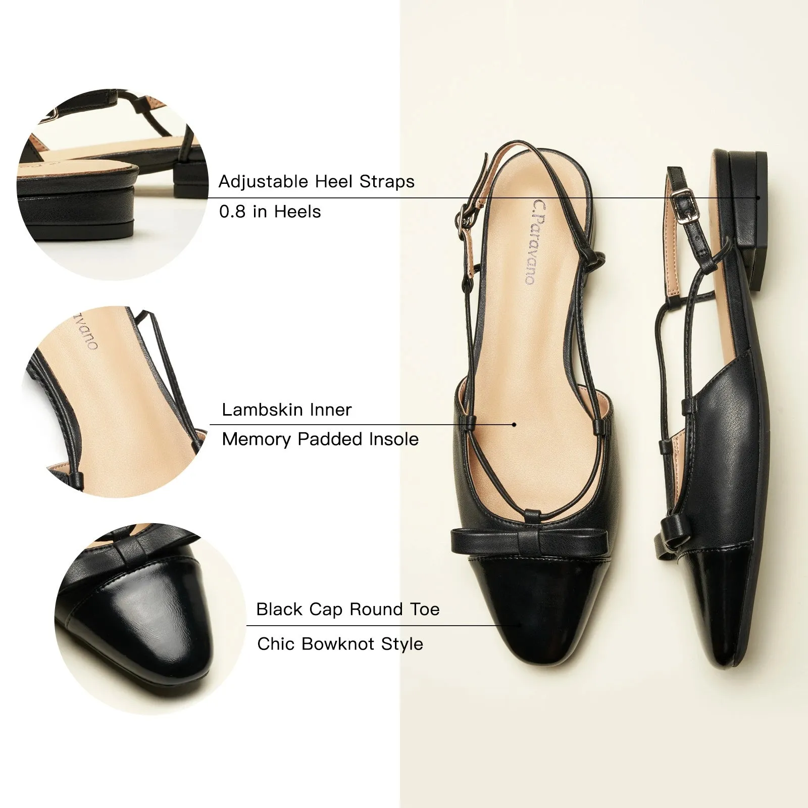 Bow Almond Toe Slingback Flats(Lena F) Social