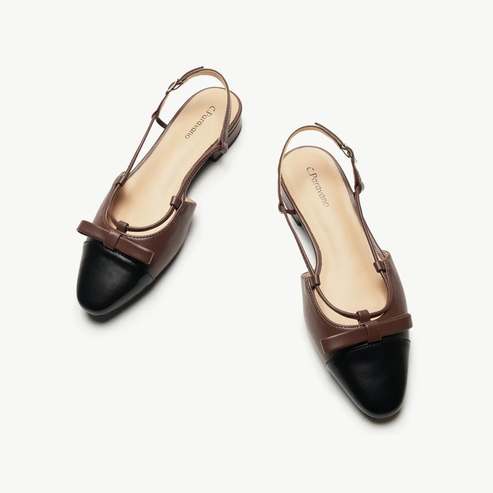 Bow Almond Toe Slingback Flats(Lena F) Social