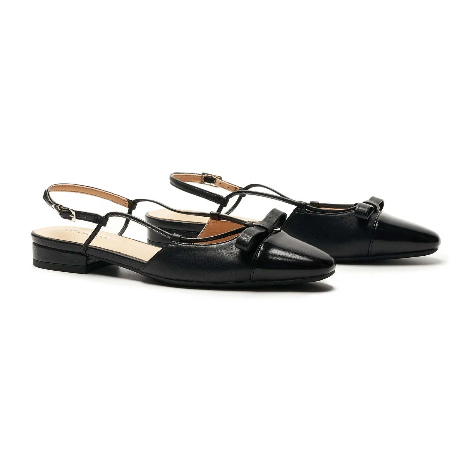 Bow Almond Toe Slingback Flats(Lena F) Social