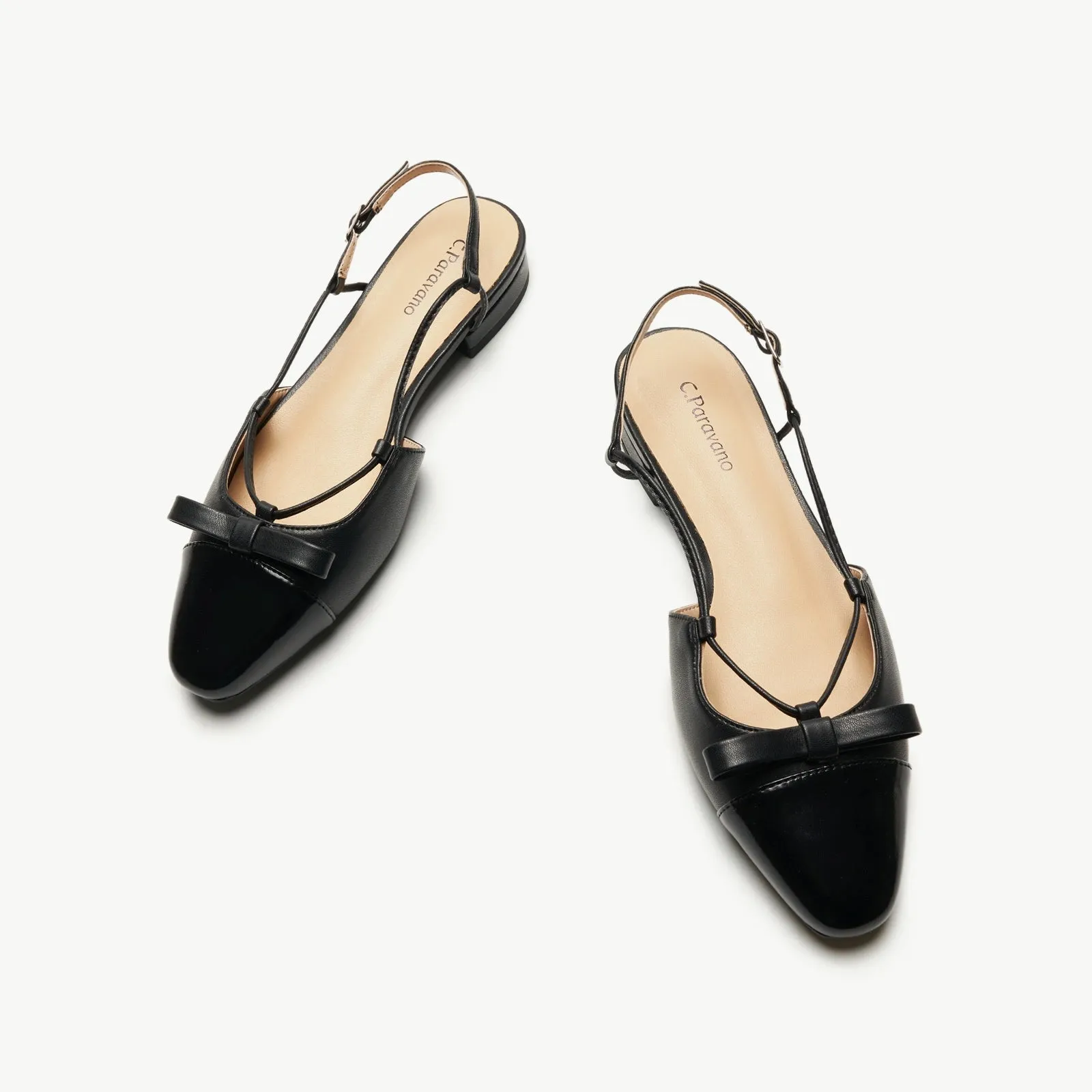 Bow Almond Toe Slingback Flats(Lena F) Social