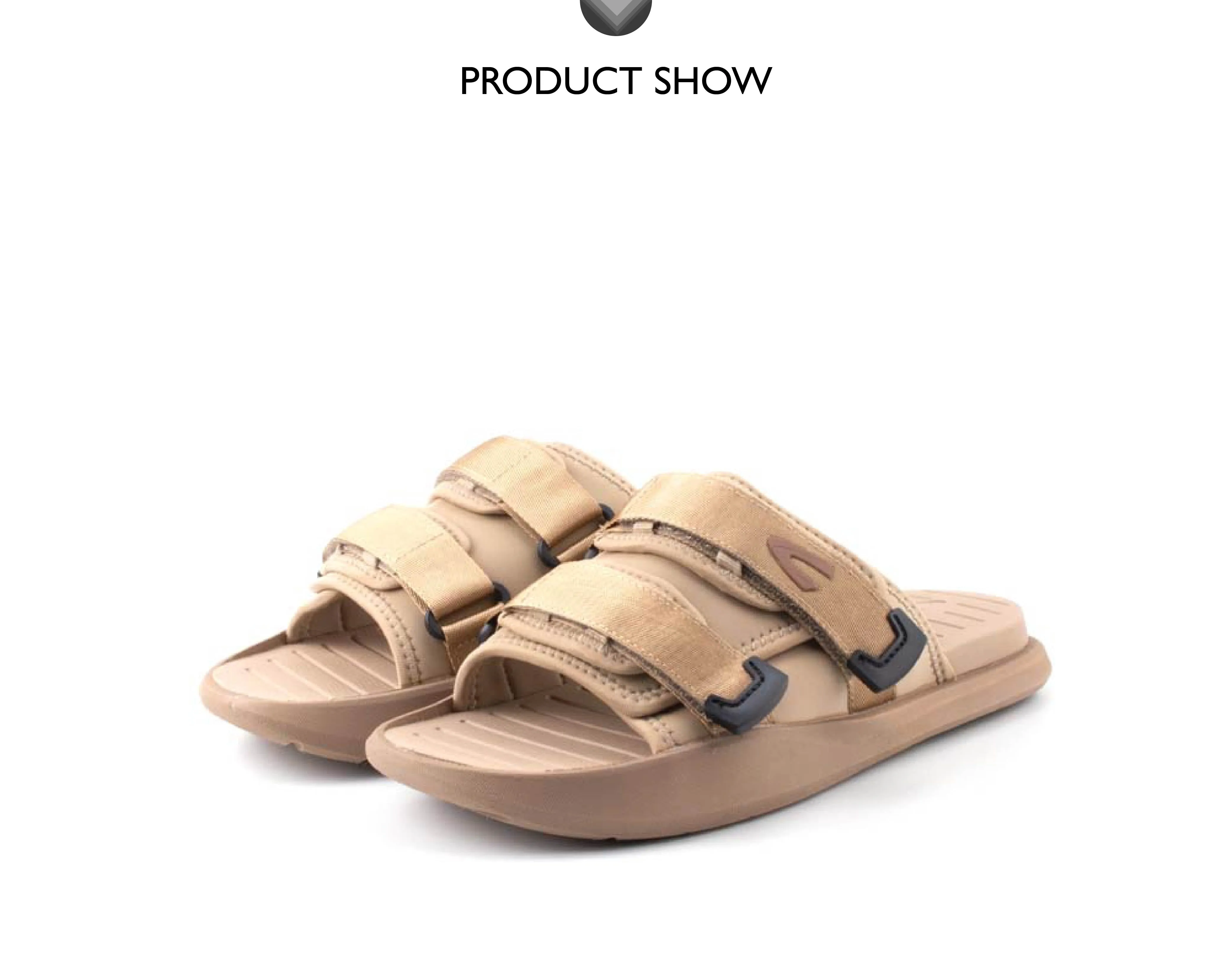 C by camel active Microfiber Strap Slip On Sandals Men Khaki ARDIE-892404-YK2SVC-6