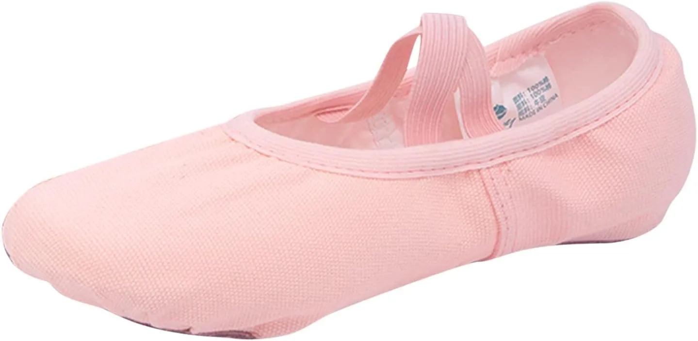 Child Ballet Shoes Toddler Dance Shoes Girls Ballet Slippers Upper Full Suede Pre-Sewn Elastic Ballet Shoes for Girls