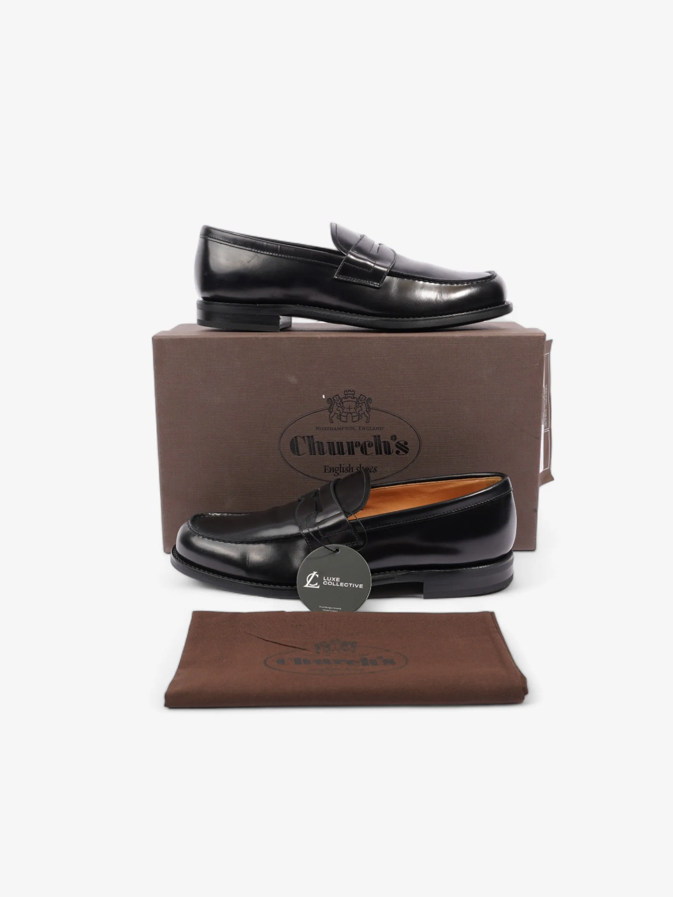 Church's Gateshead Loafers Black Calfskin Leather EU 42.5 UK 8.5