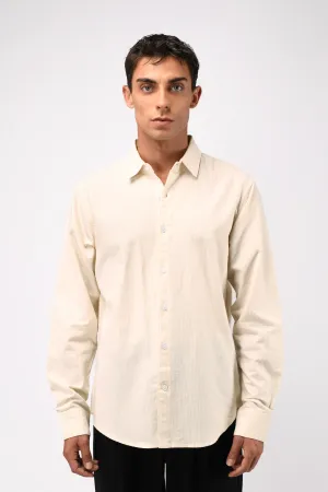 CLASSIC OXFORD STRIPE SHIRT IN BEIGE