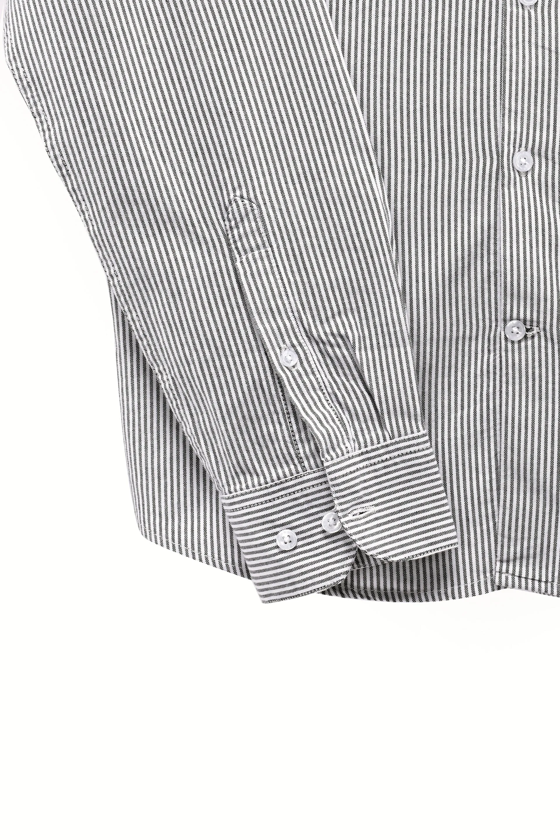 CLASSIC OXFORD STRIPE SHIRT IN GREY