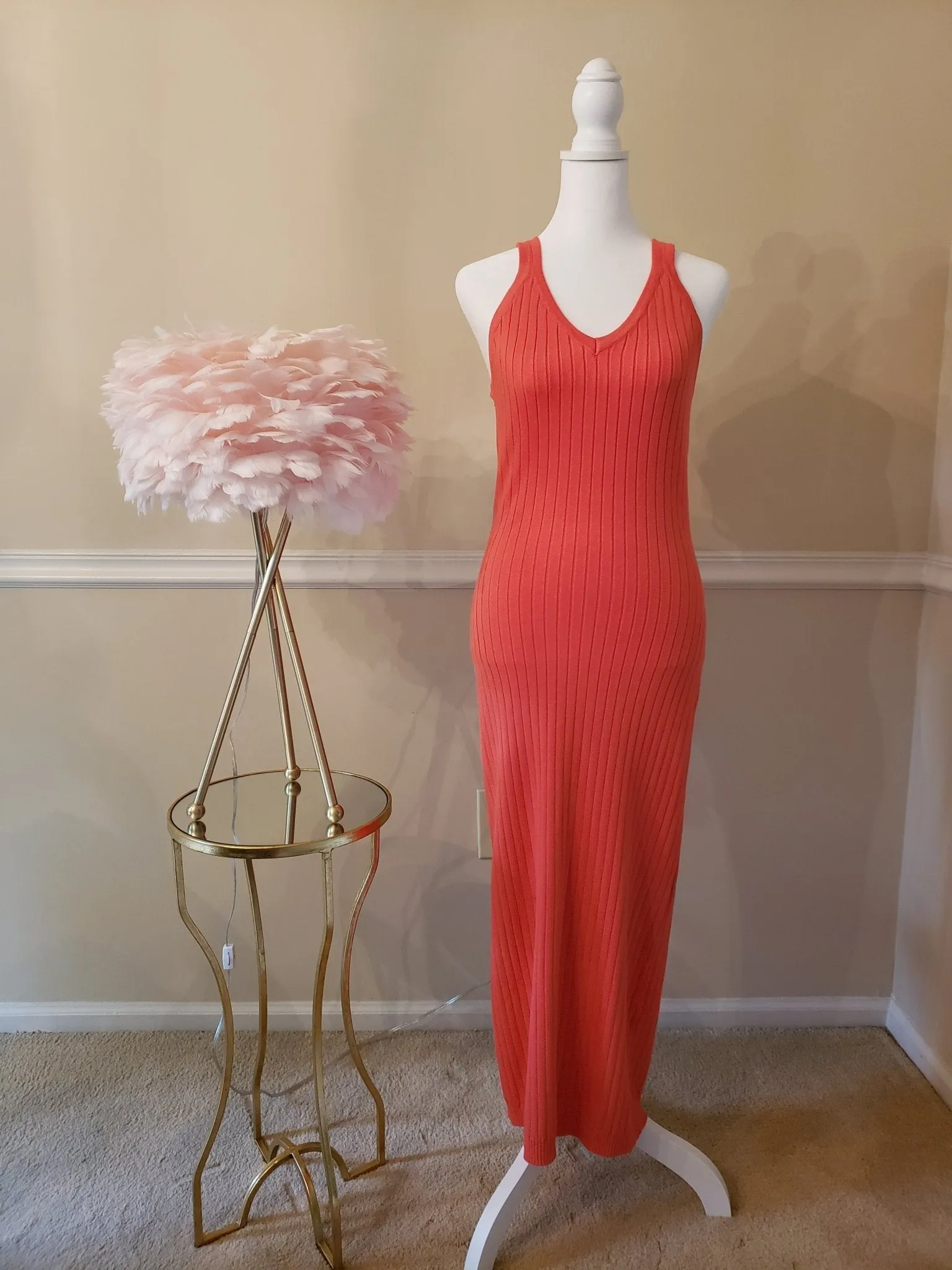 Curve Hugging Ribbed Stretch Dress