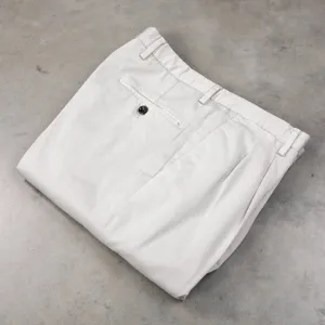 Drumohr Pantaloni Doppia Pence Cottone Grigio Chiaro