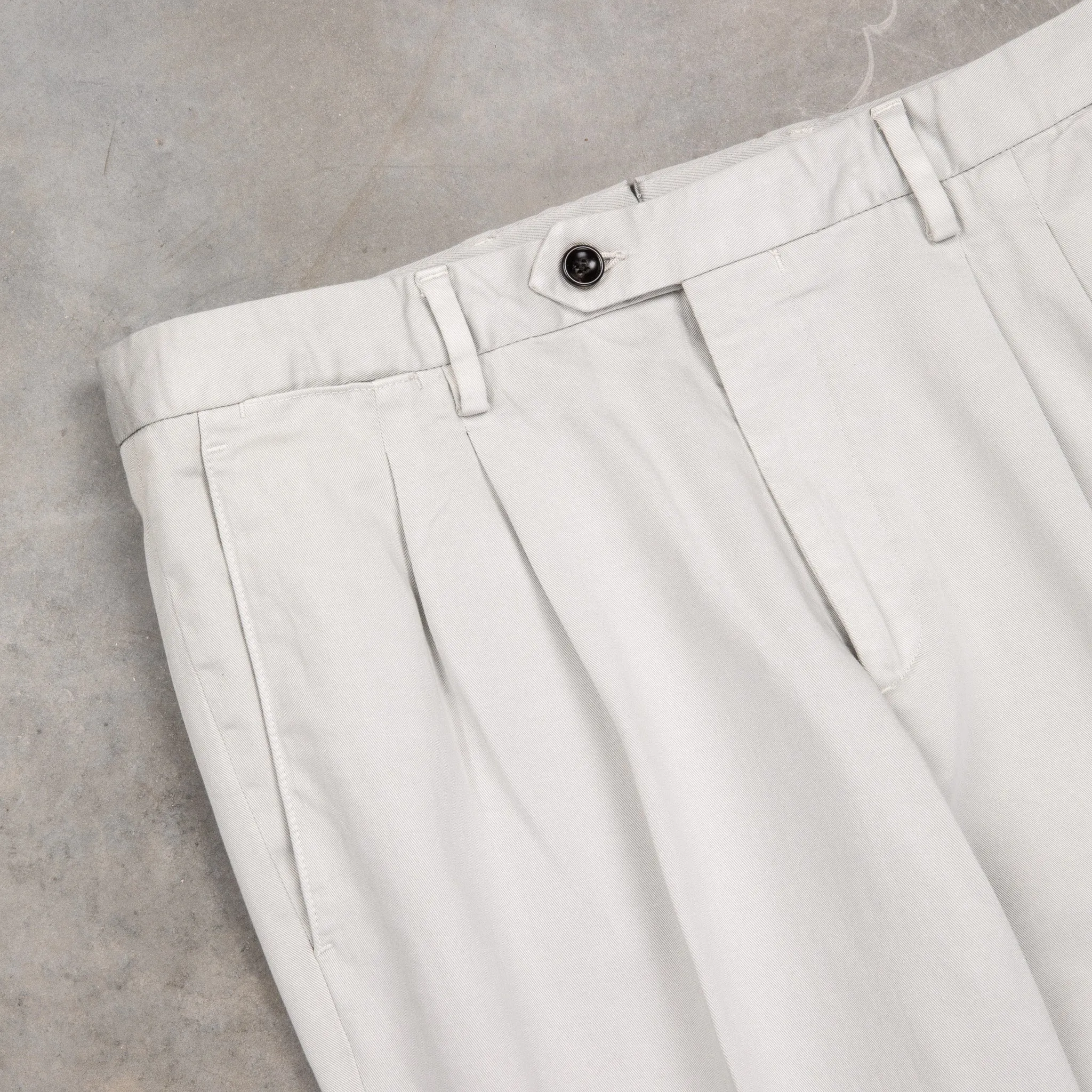 Drumohr Pantaloni Doppia Pence Cottone Grigio Chiaro