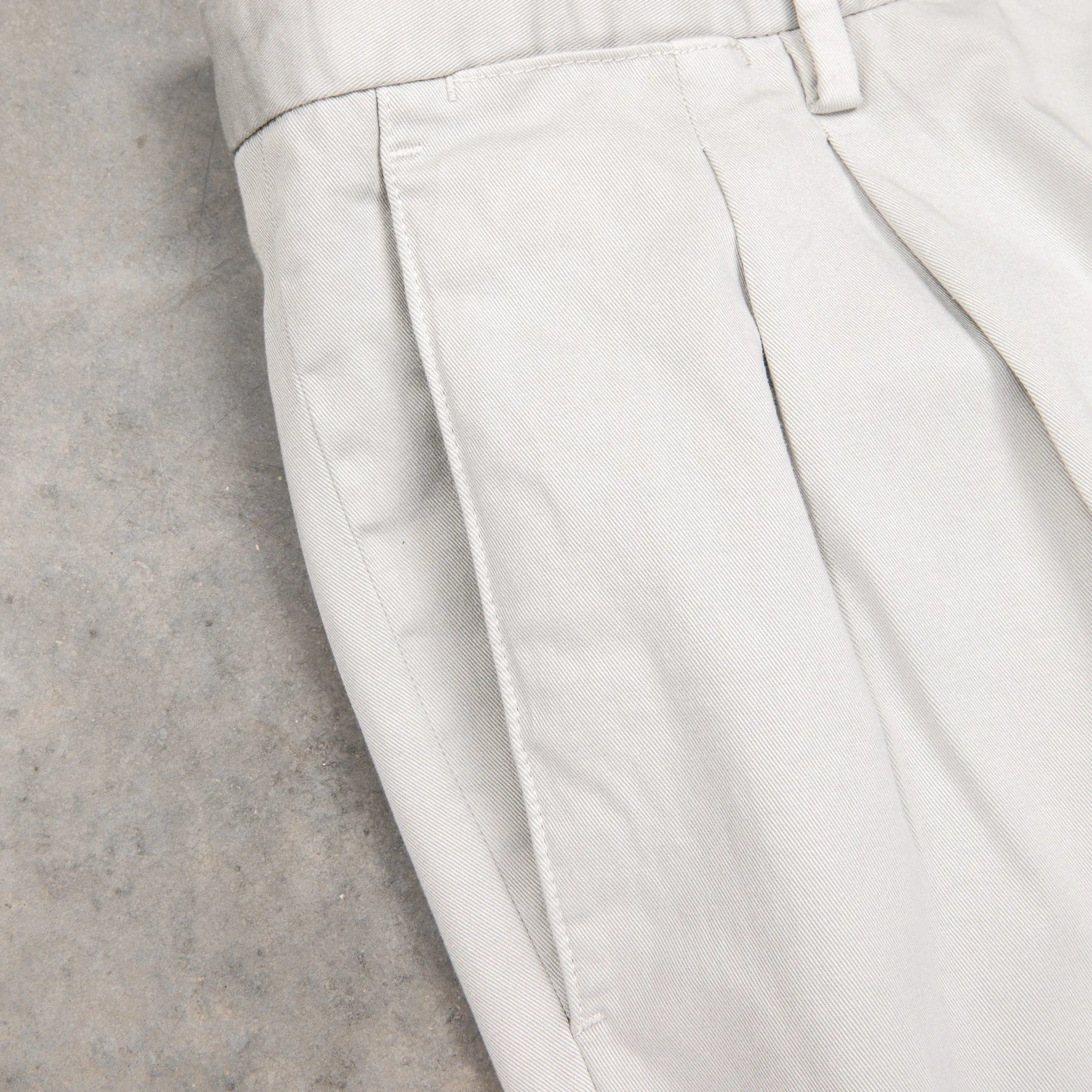 Drumohr Pantaloni Doppia Pence Cottone Grigio Chiaro