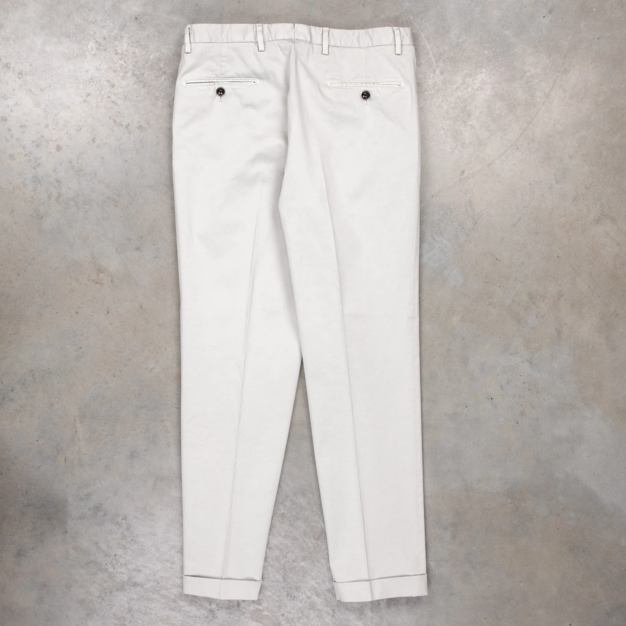Drumohr Pantaloni Doppia Pence Cottone Grigio Chiaro