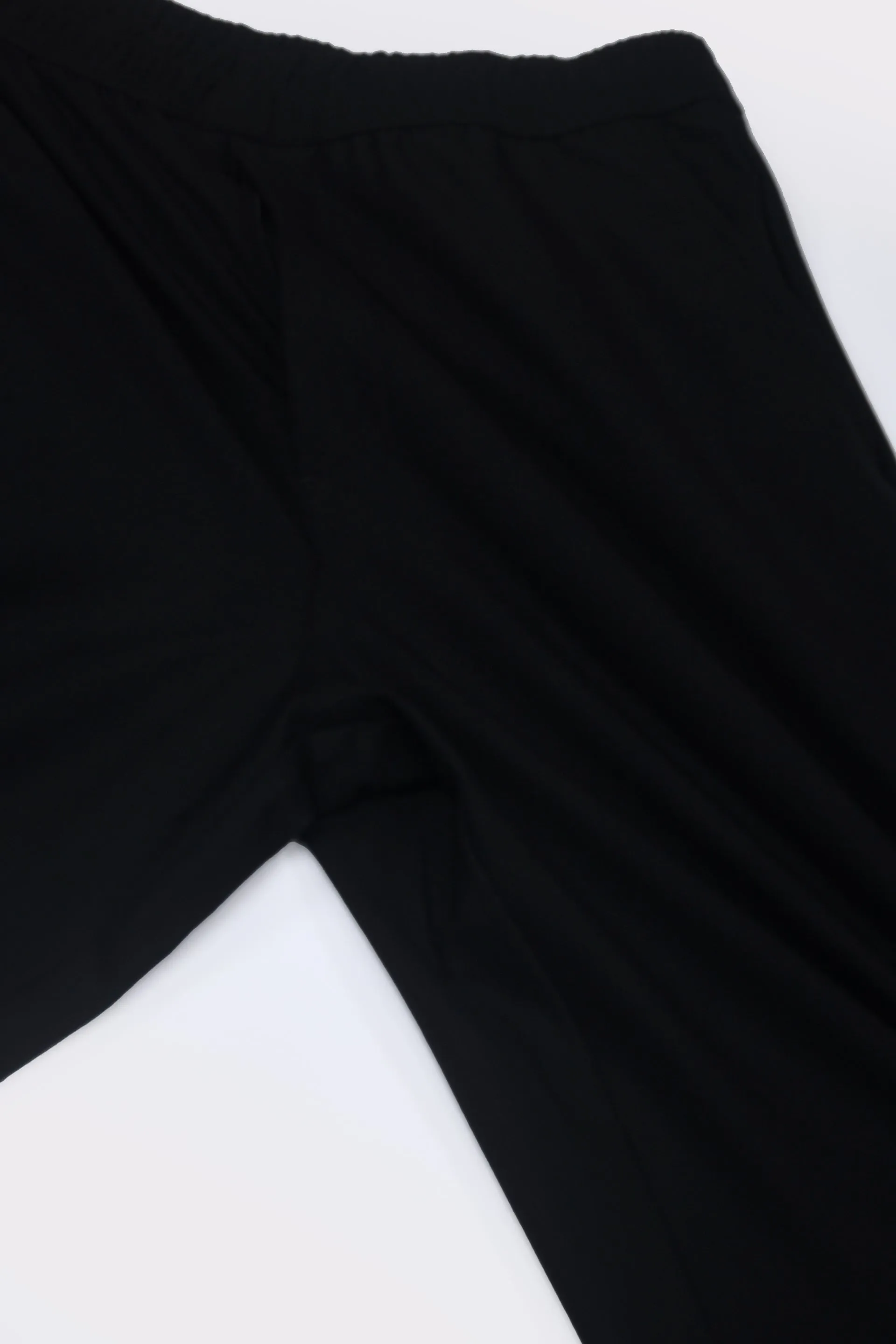EASY IRON FLEXIWAIST RELAXED TROUSERS IN BLACK