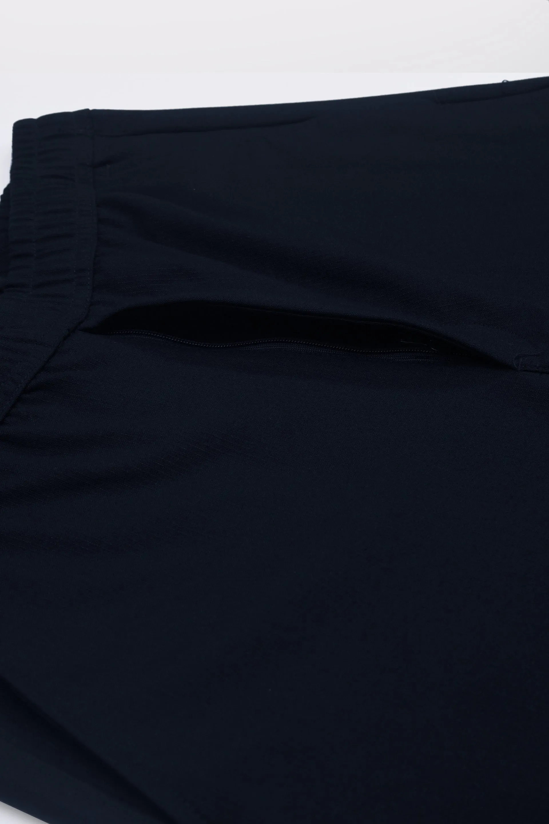EASY IRON FLEXIWAIST RELAXED TROUSERS IN BLUE
