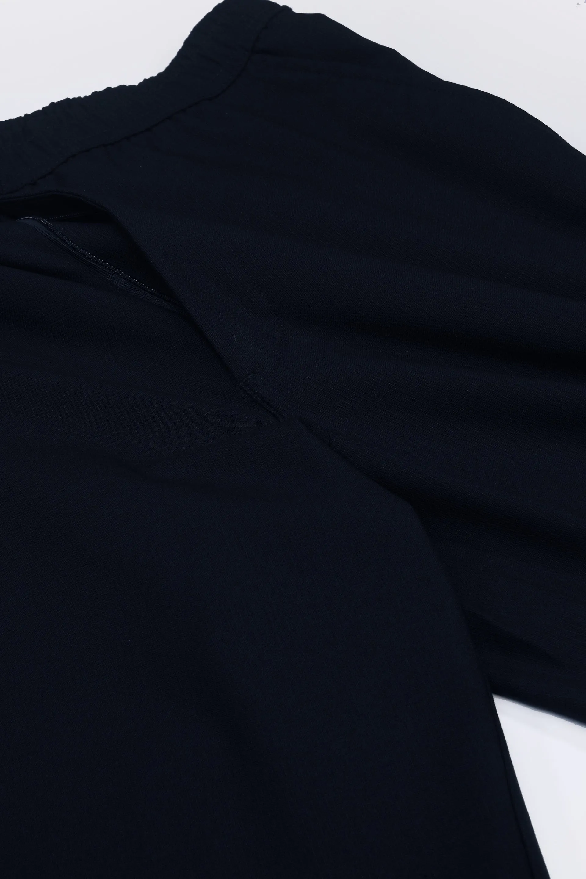 EASY IRON FLEXIWAIST RELAXED TROUSERS IN BLUE