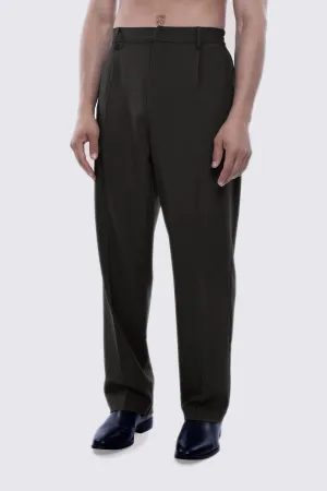 EASY IRON RELAXED TROUSERS IN DARK GREY