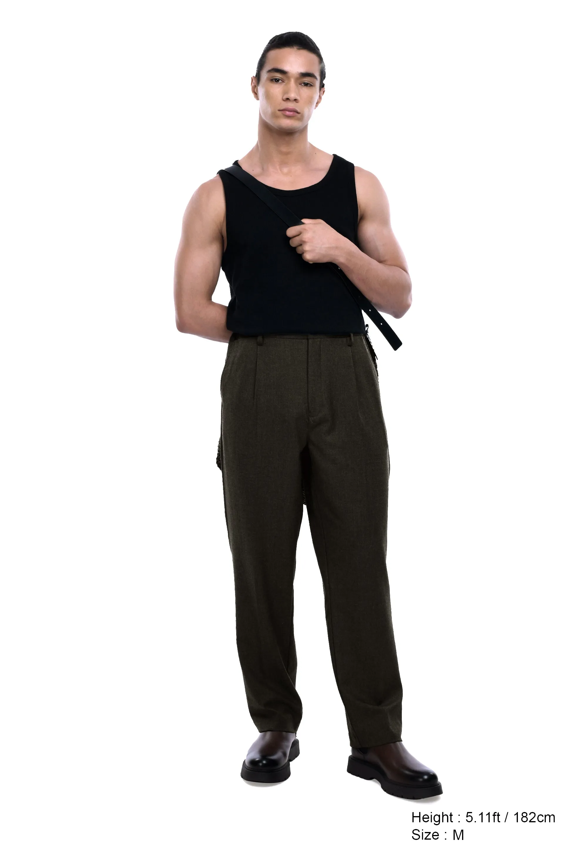 EASY IRON RELAXED TROUSERS IN DARK GREY