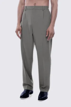 EASY IRON RELAXED TROUSERS IN GREY