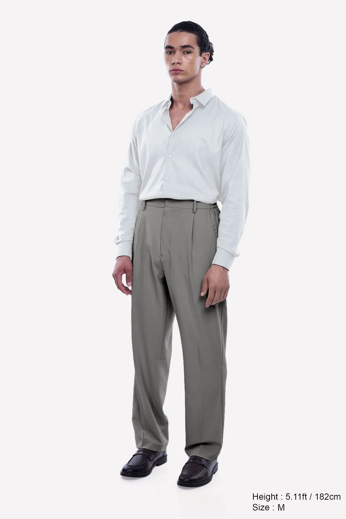 EASY IRON RELAXED TROUSERS IN GREY