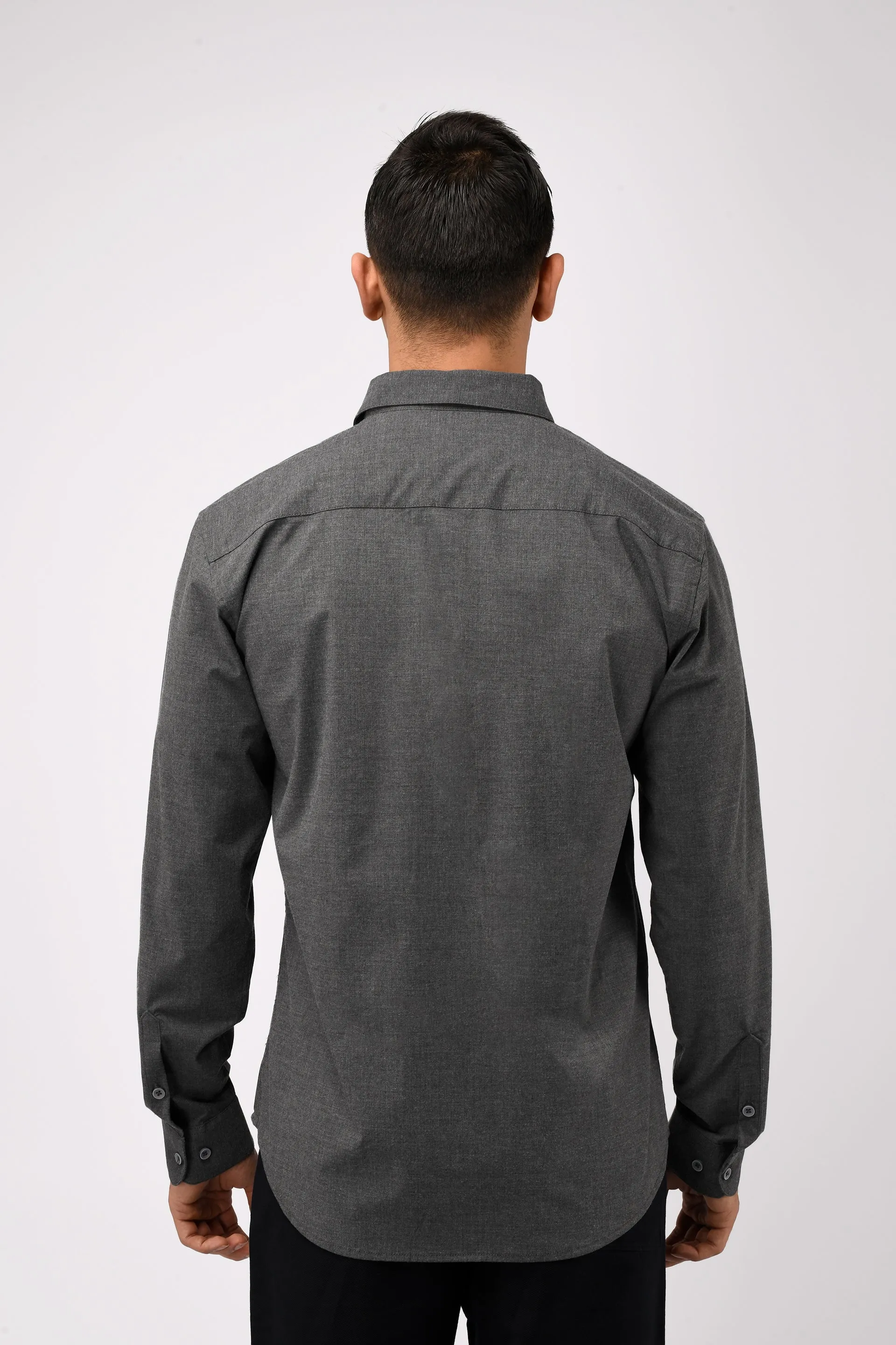 EASY IRON STRETCH SHIRT IN GREY