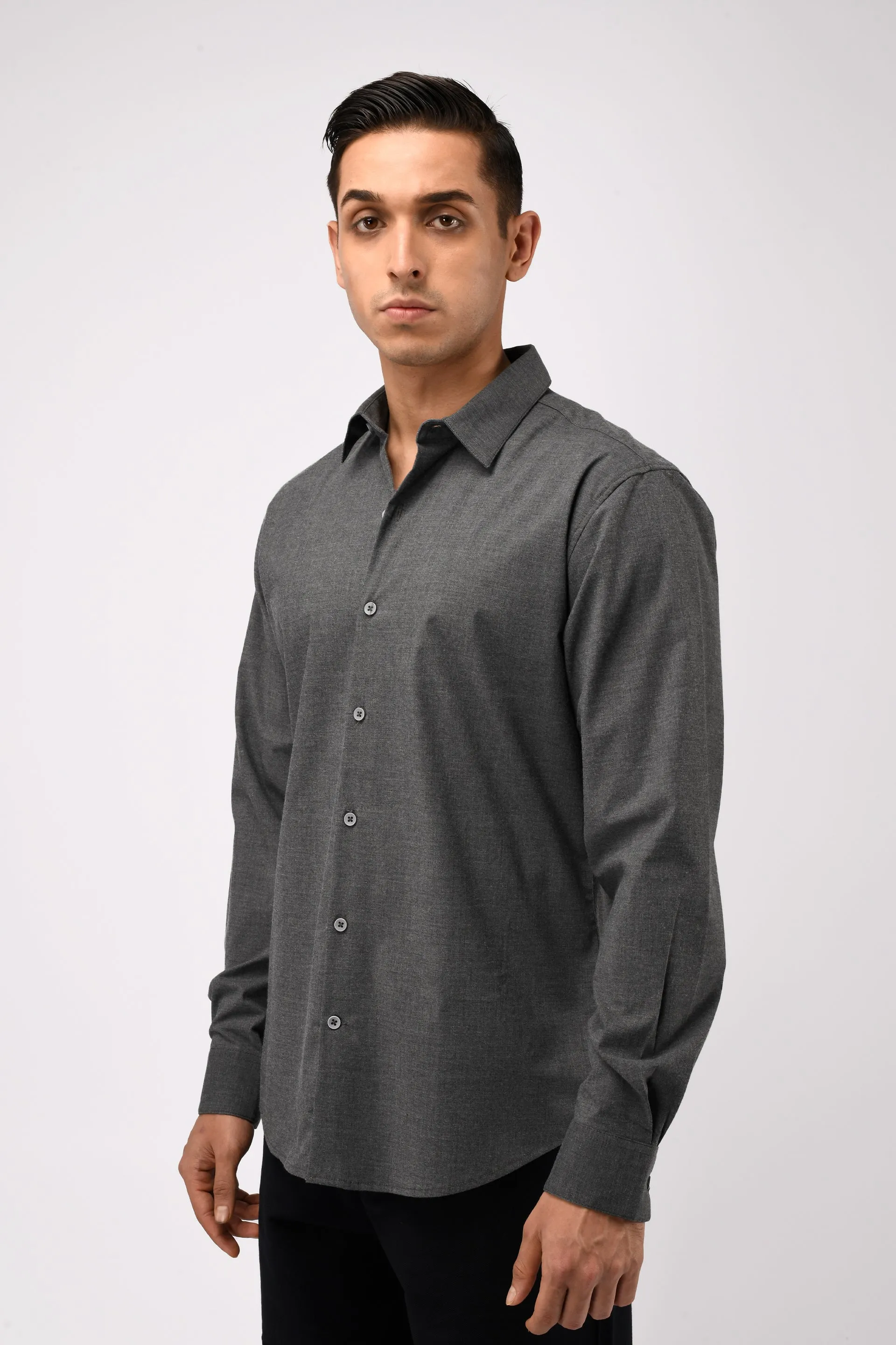 EASY IRON STRETCH SHIRT IN GREY