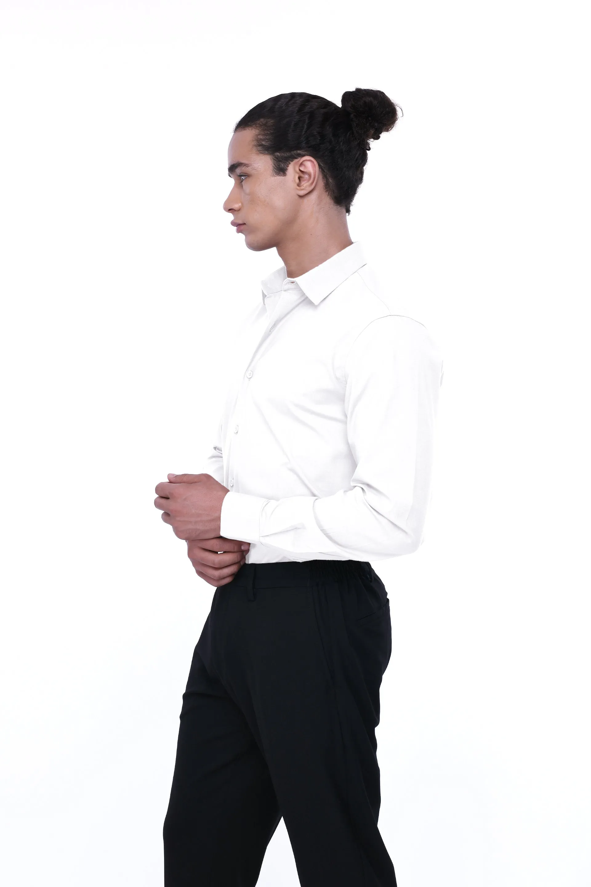 EASY IRON STRETCH SHIRT IN WHITE