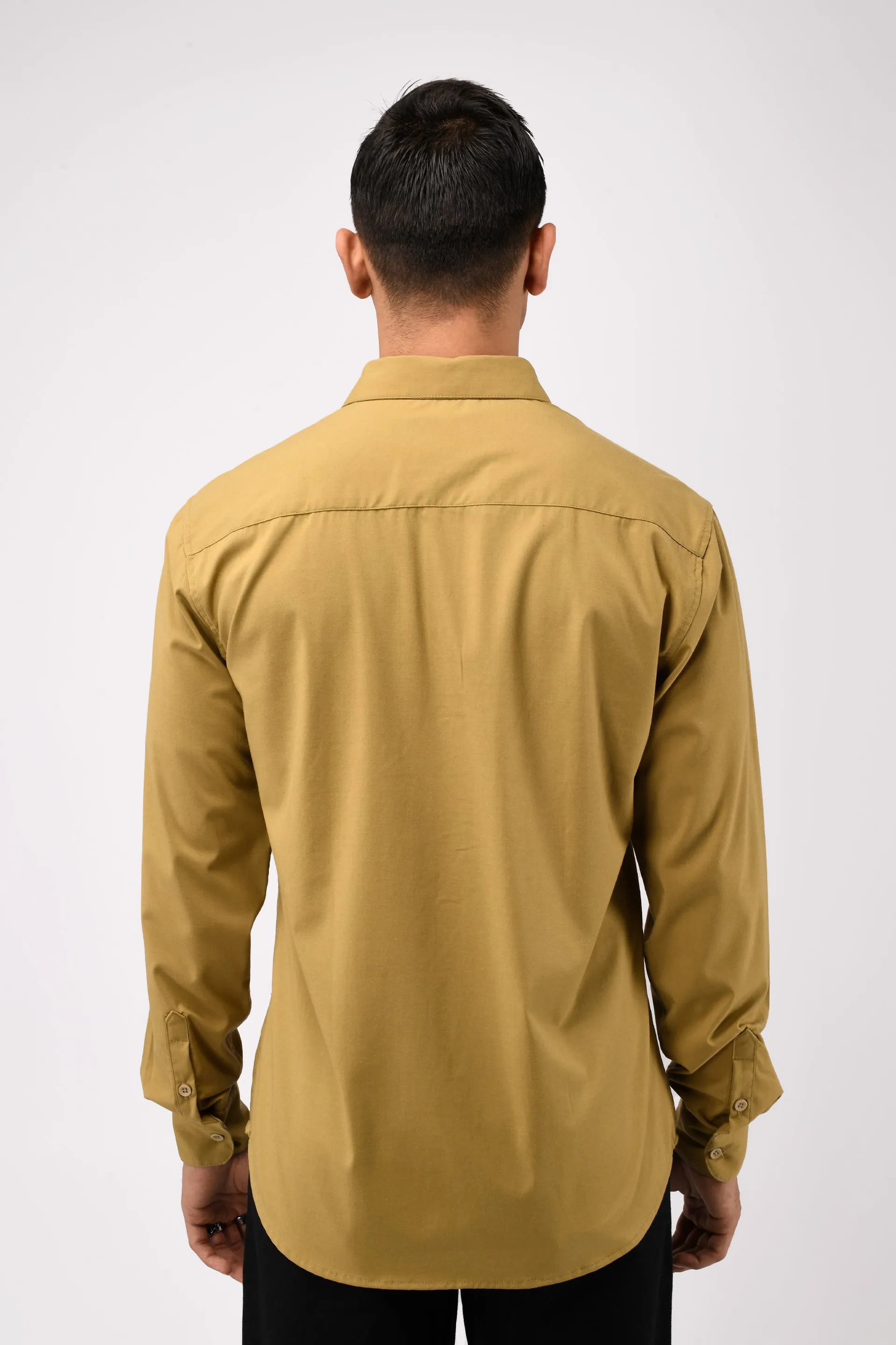 EASY IRON STRETCH SHIRT IN YELLOW
