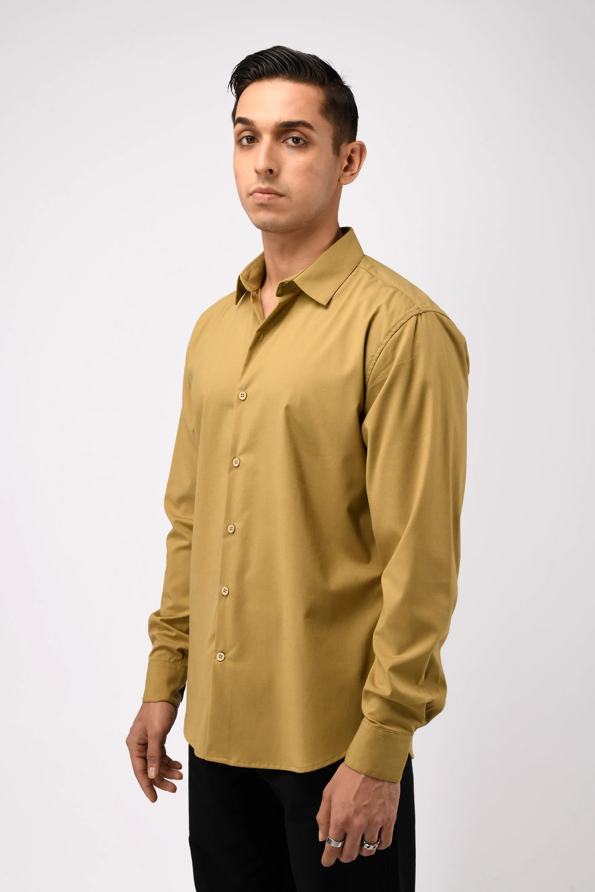 EASY IRON STRETCH SHIRT IN YELLOW