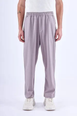 EASY IRON STRIPED FLEXIWAIST RELAXED TROUSER IN PINK
