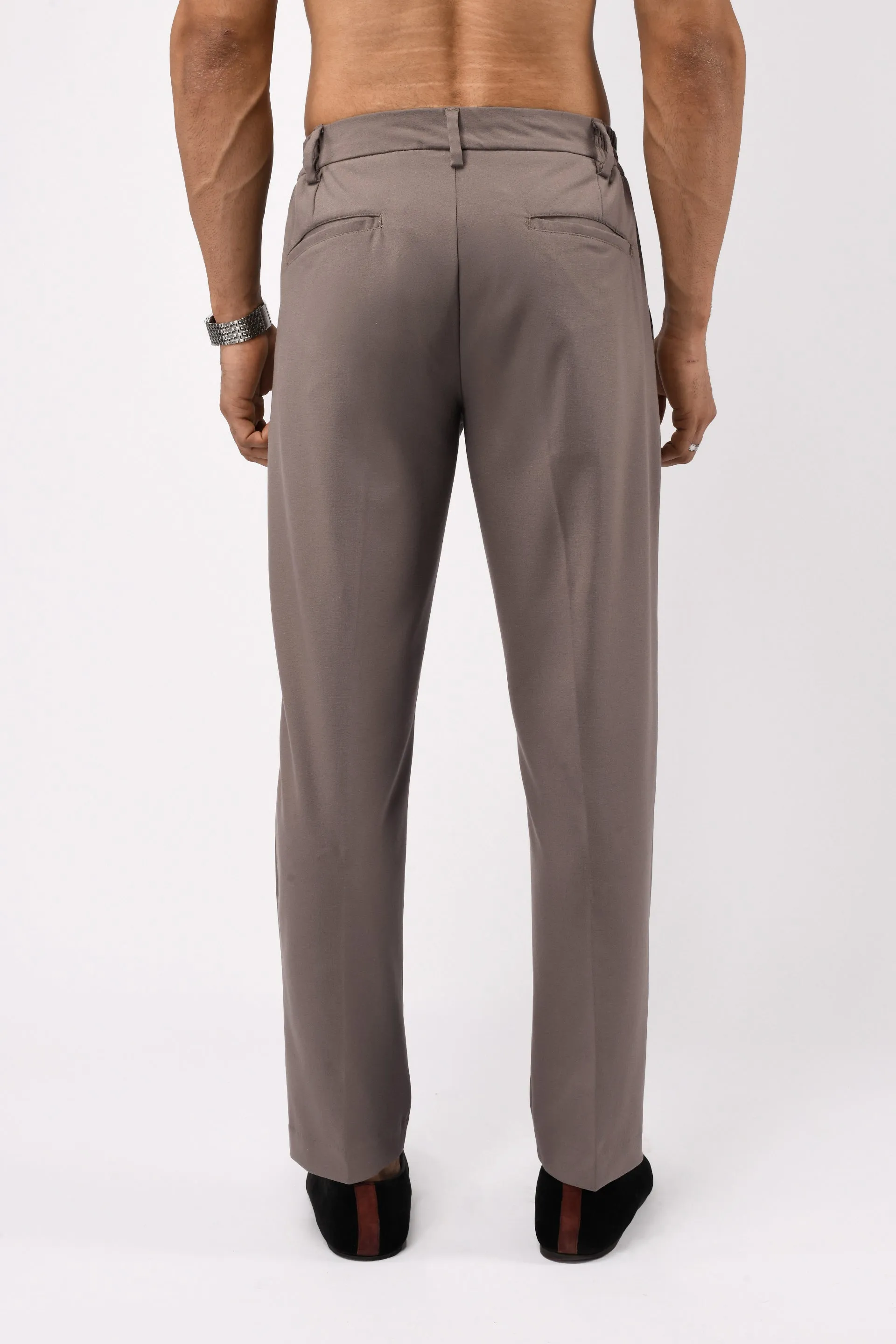 EASY IRON TAILORED TROUSERS IN BEIGE