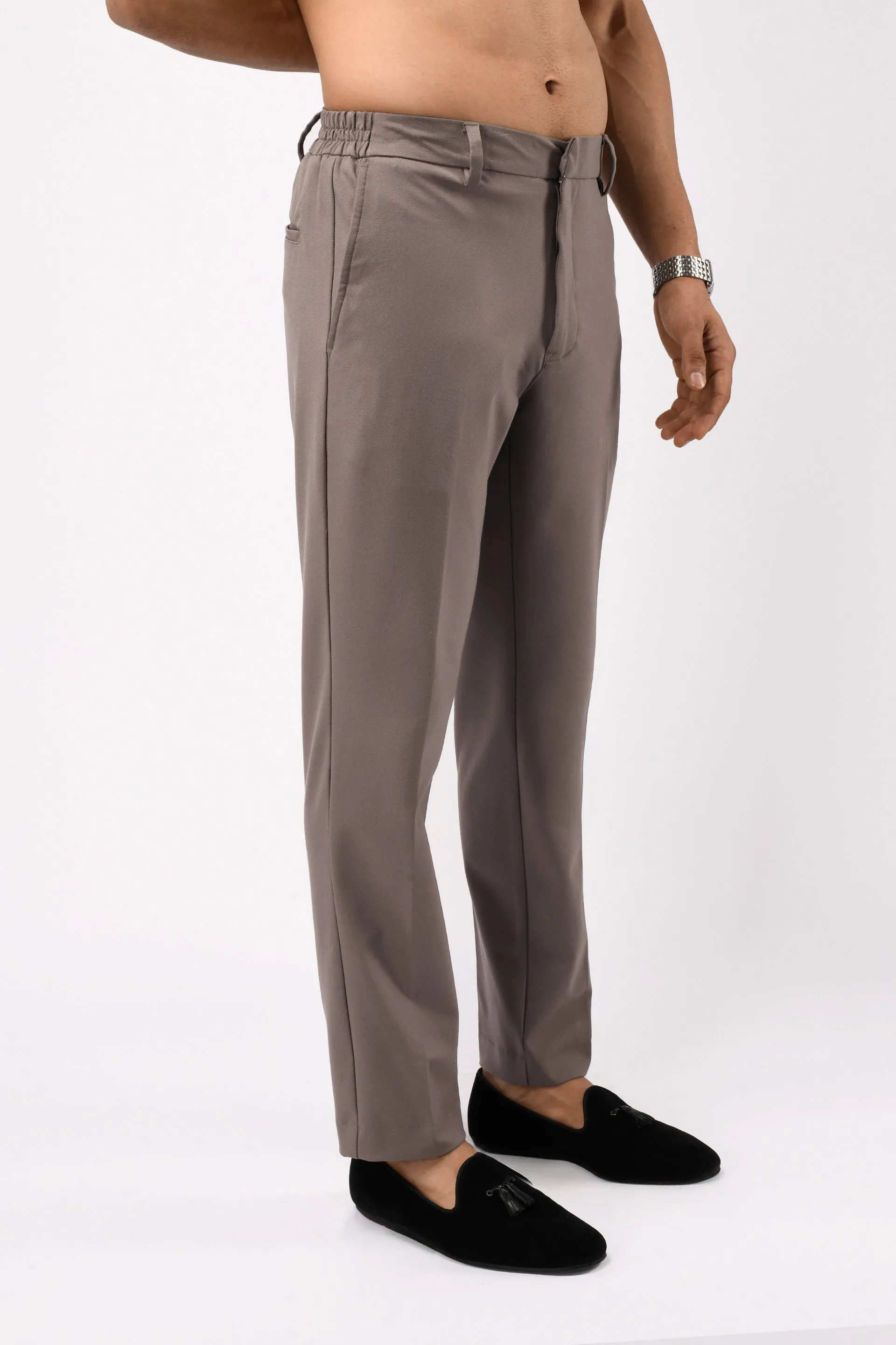EASY IRON TAILORED TROUSERS IN BEIGE
