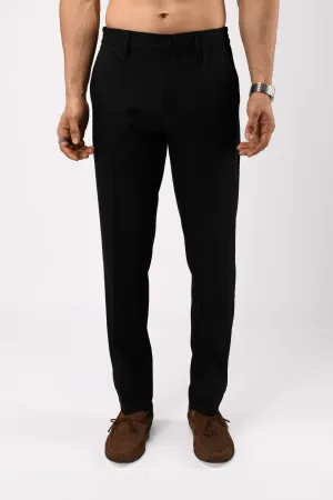 EASY IRON TAILORED TROUSERS IN BLACK